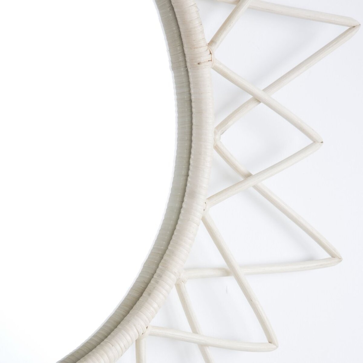 Aveiro miroir rond mural en rotin naturel