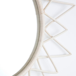 Aveiro miroir rond mural en rotin naturel