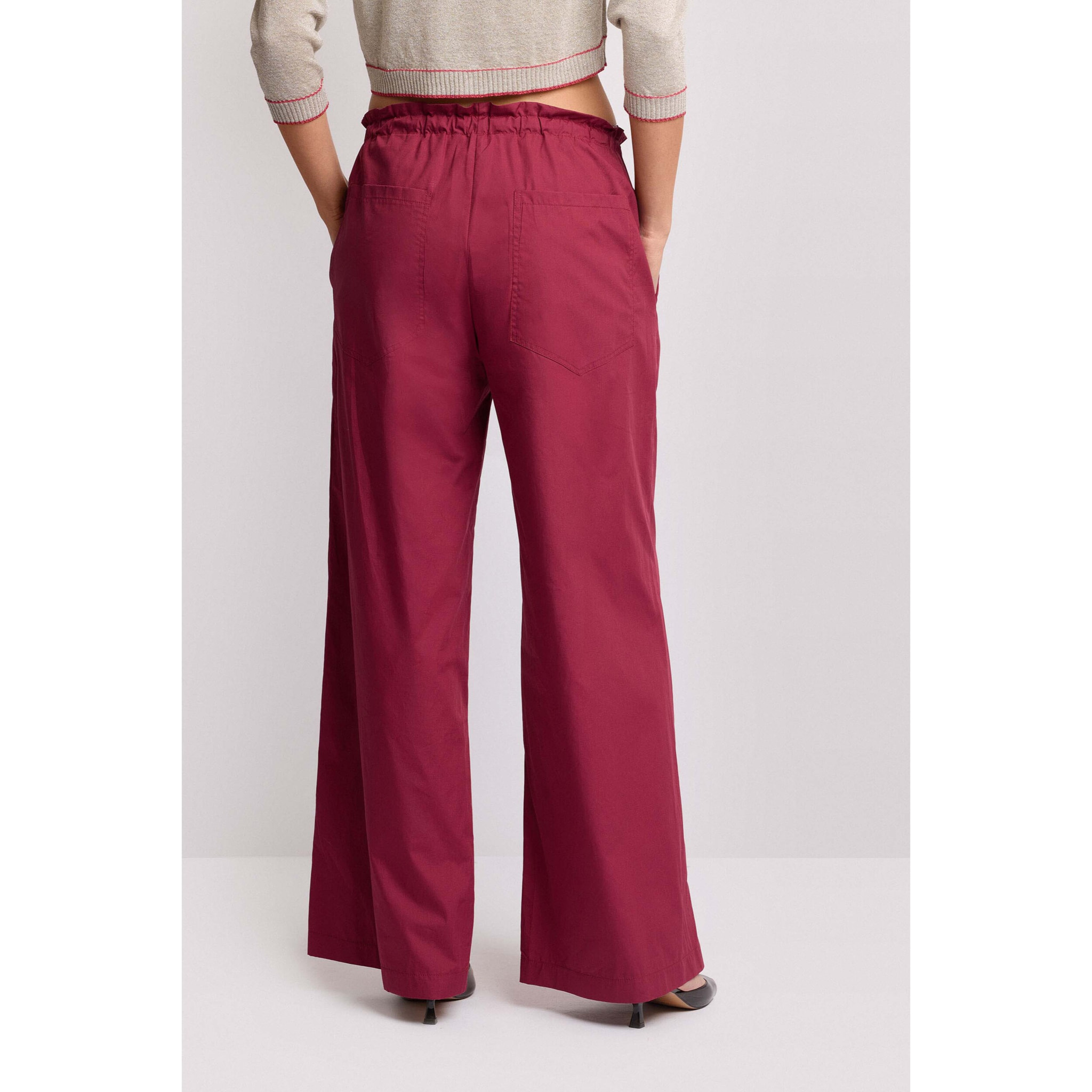 Kocca - Pantaloni a palazzo con coulisse Donna, Tinta unita