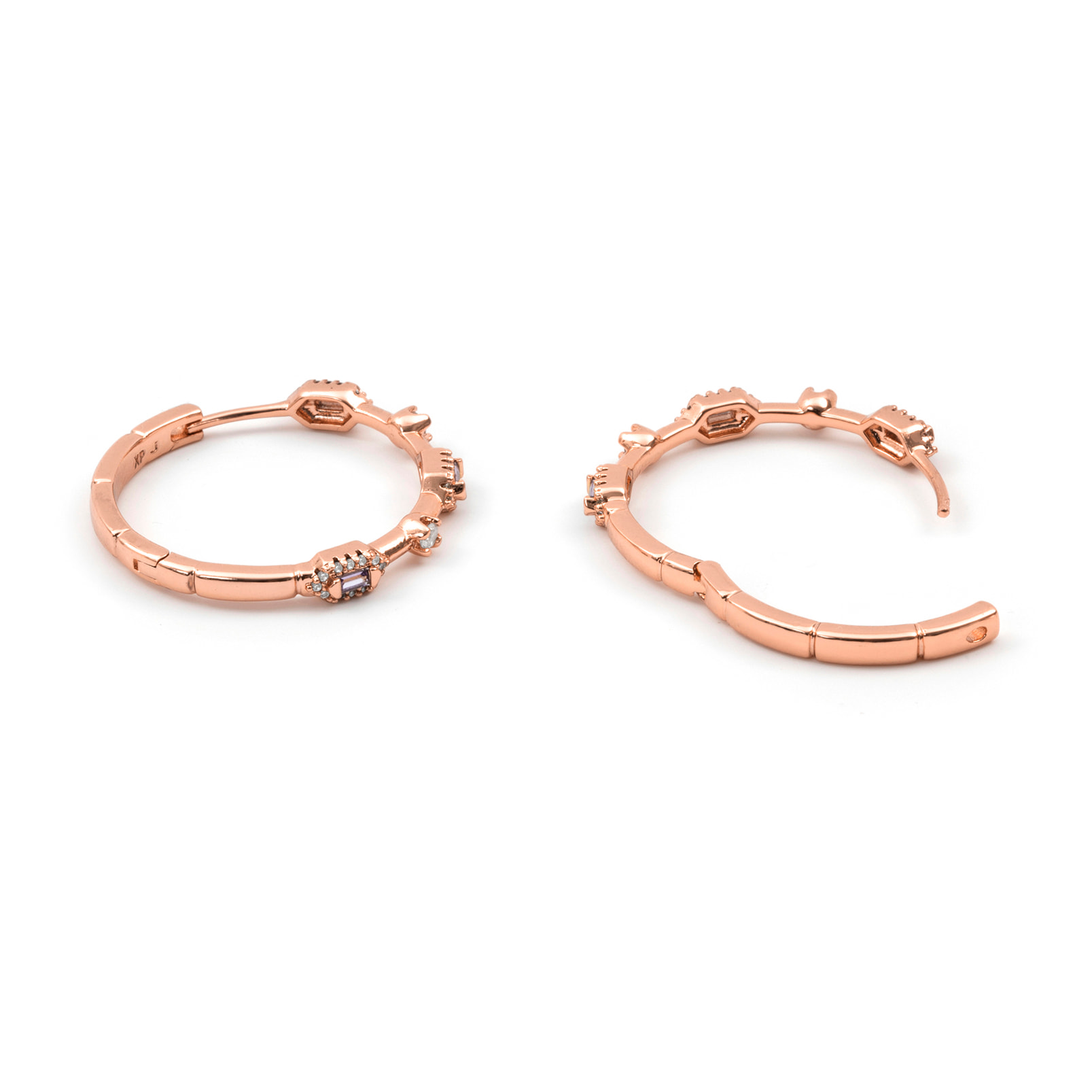 Pendientes Shauo acabado oro rosa 18k