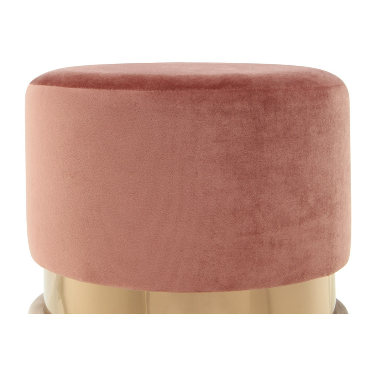Pouf contenitore Gipsy in velluto rosa antico e taupe
