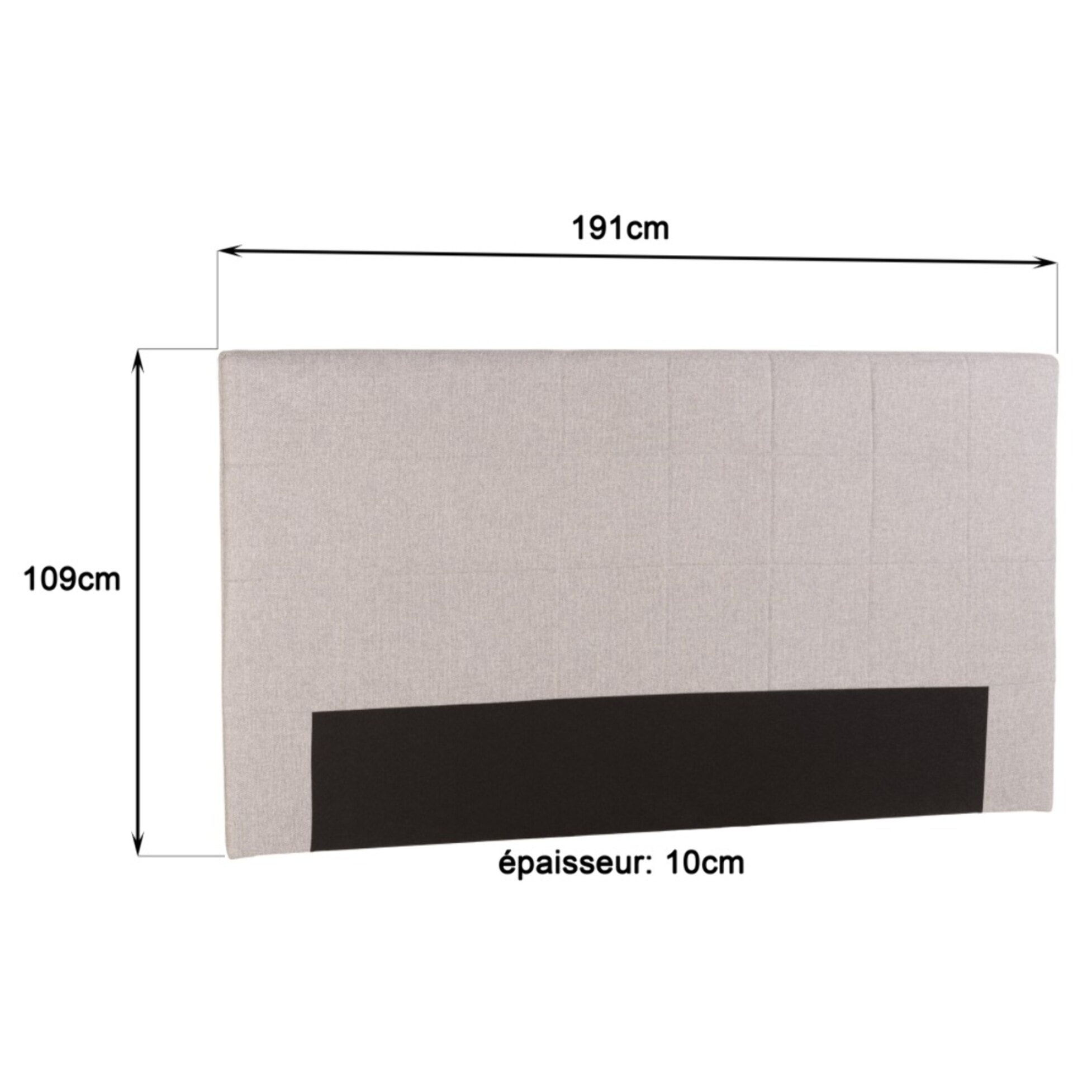ARTHUR - Tête de lit rembourrée pour lits 160/180cm couleur grise