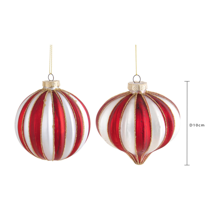 Sfera/onion con righe - Pezzi 8 - ROSSO - Bianchi Dino SpA