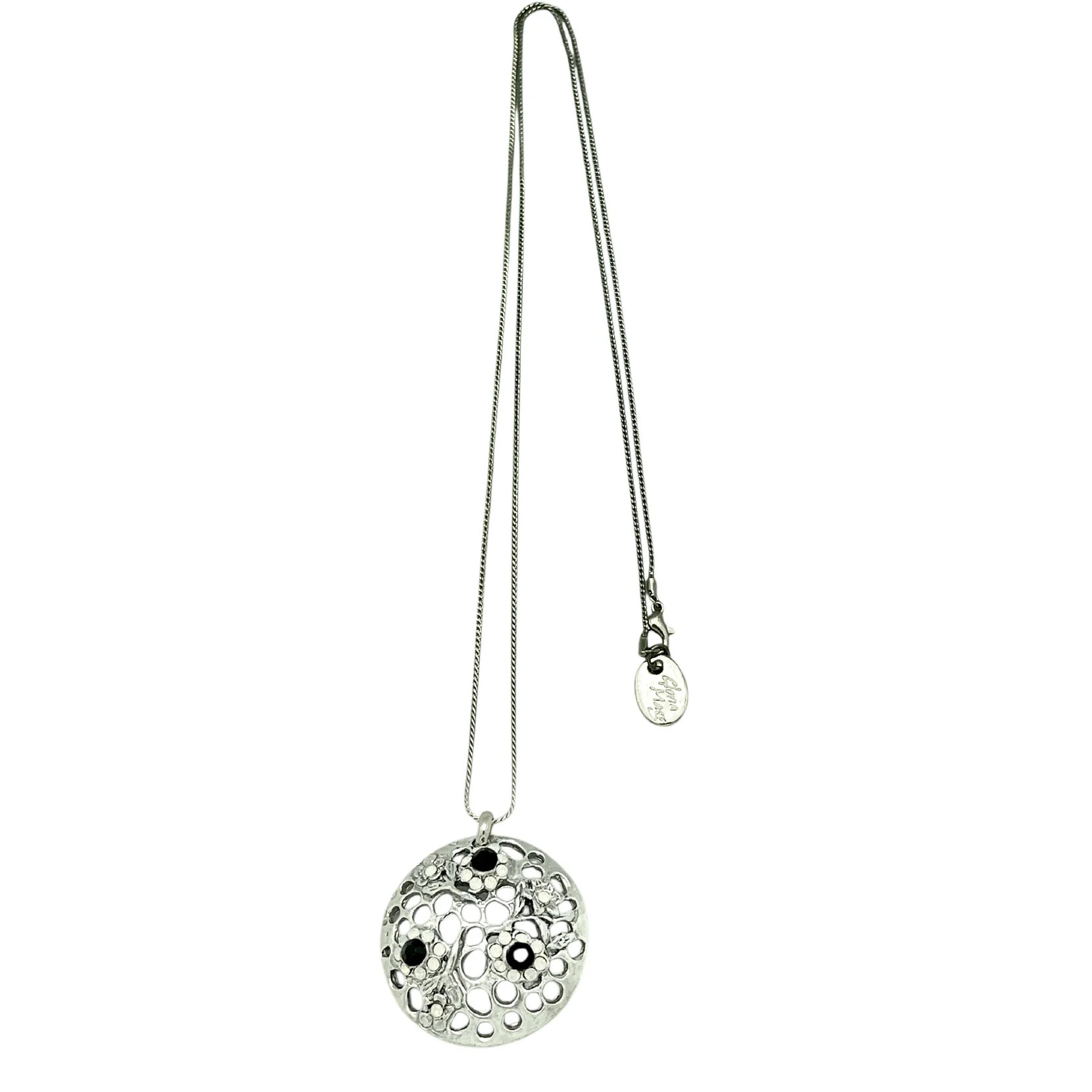 Collar largo Garden Opal&Black plata 10µ