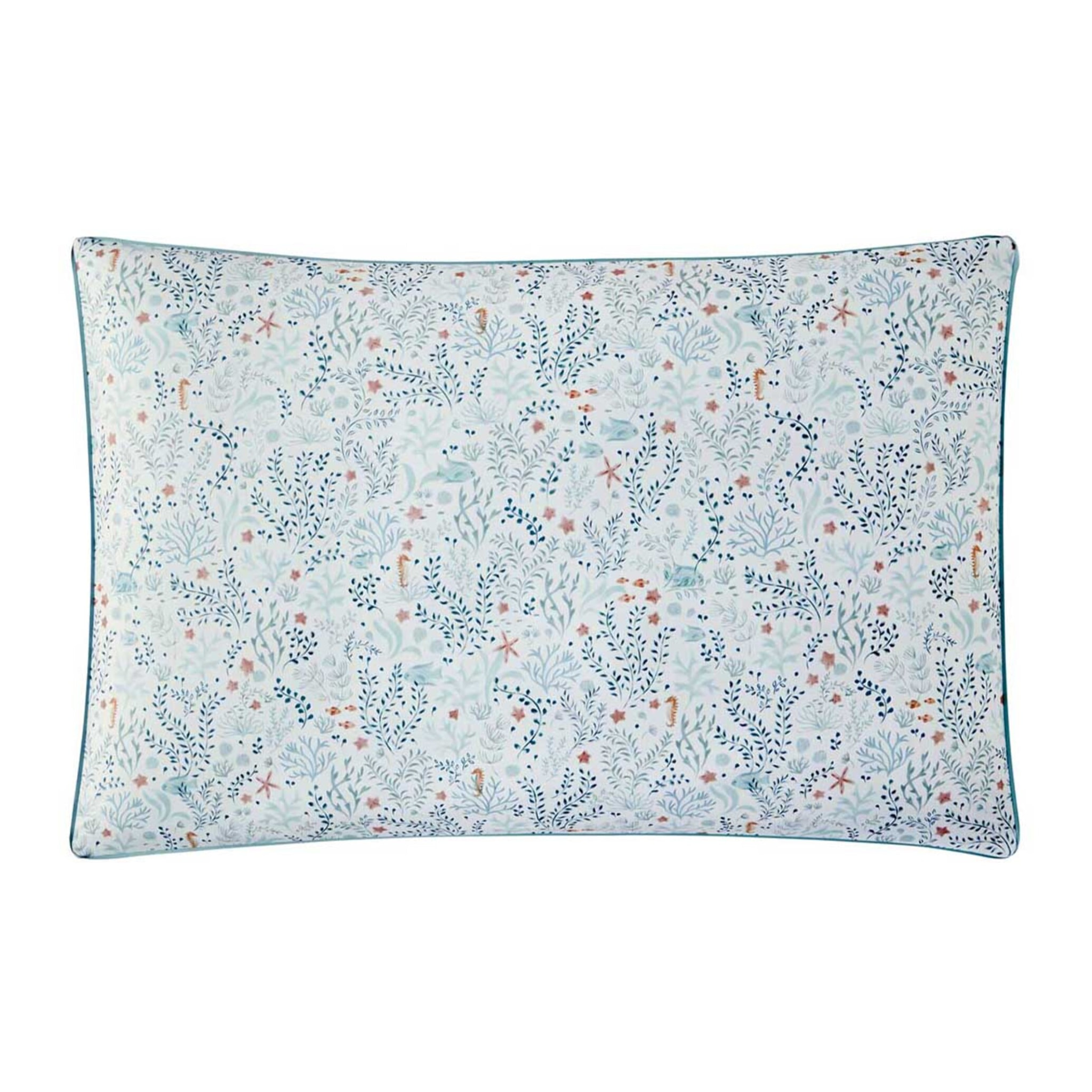 Taie d'oreiller en percale de coton, SOUS L'OCÉAN, Bleu clair