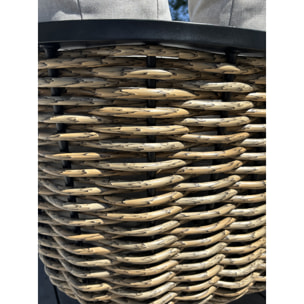 KUMLA - Salon de jardin bas 6 places - Noir