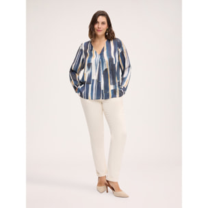 Fiorella Rubino - pantalones chinos de algodón elástico - Blanco