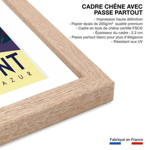 Poster de cap dramont Affiche + cadre en bois - Chêne