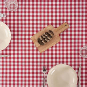 Nappe en tissu 100% coton Vichy Rouge