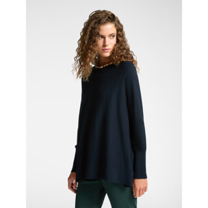 Elena Mirò - Suéter holgado con cuello desmontable. - Azul
