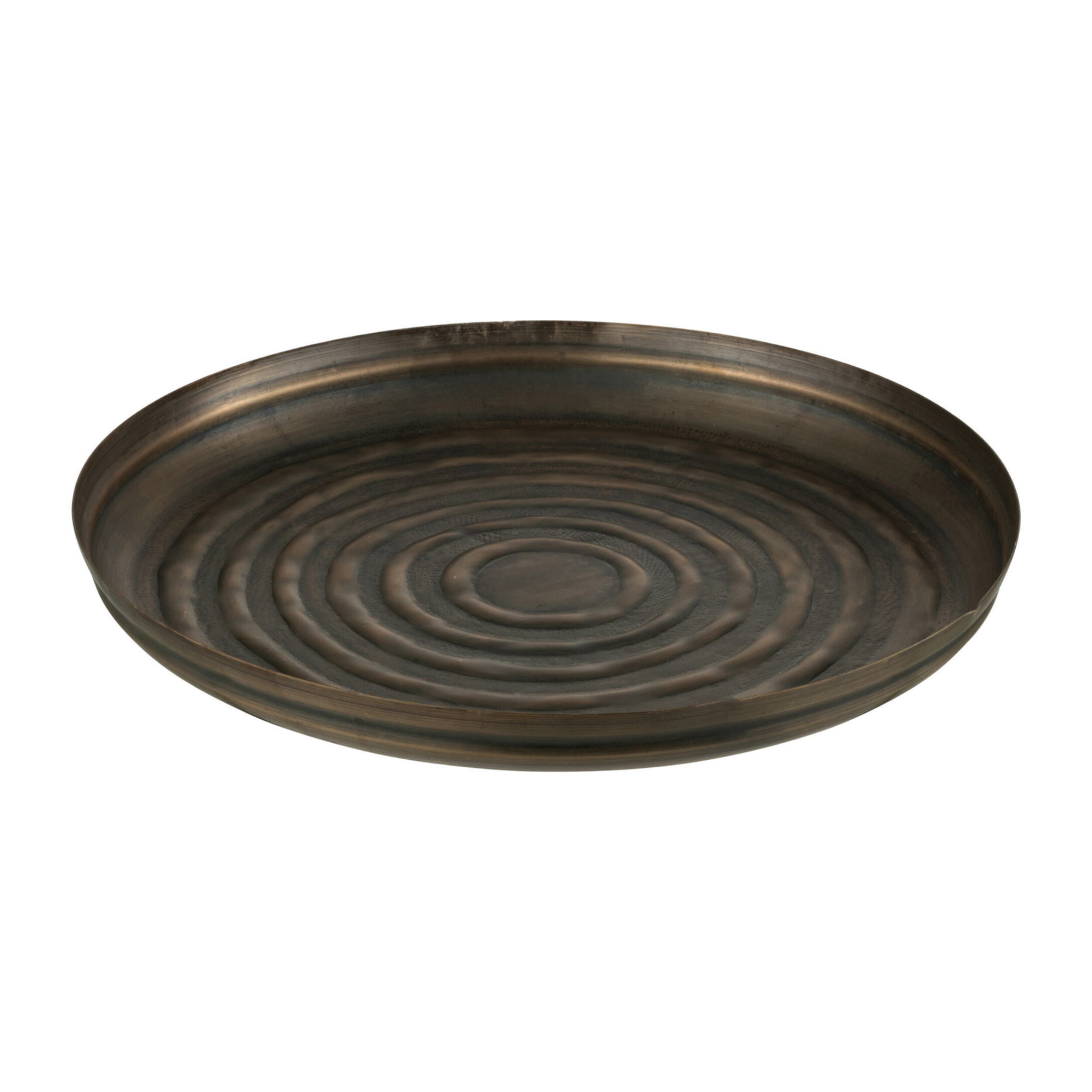 J-Line plateau Rond Classique - fer - bronze - small
