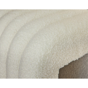 Kenta - pouf - en tissu bouclette - Blanc