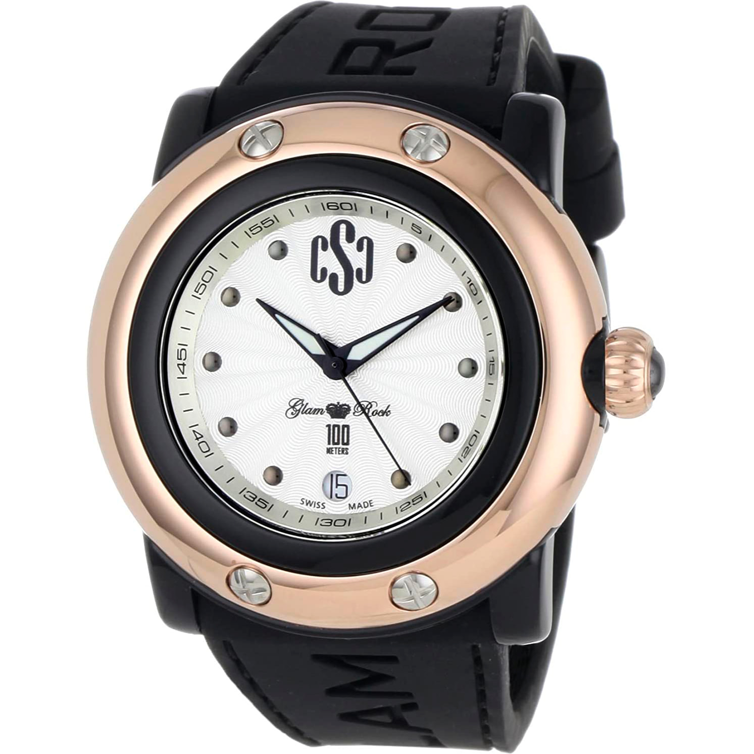 Reloj Glam Rock GR62019 Mujer Analogico Cuarzo ronda swiss made con Correa de Silicona