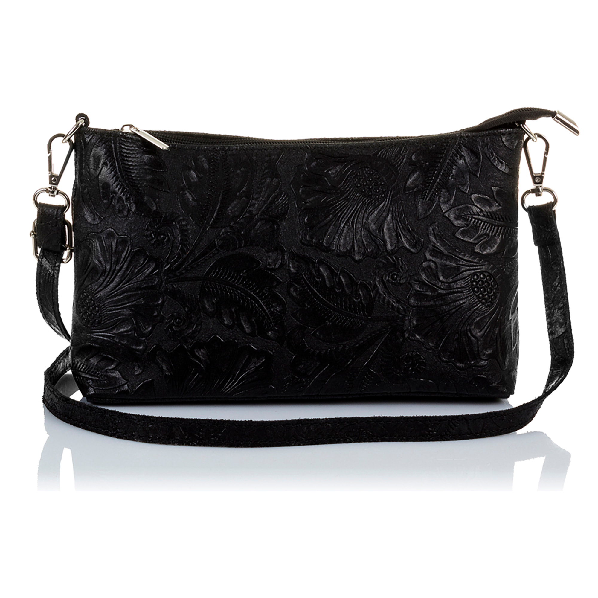 Martia Borsa a tracolla Donna.Pelle autentica Camoscio Incisa Arabesco