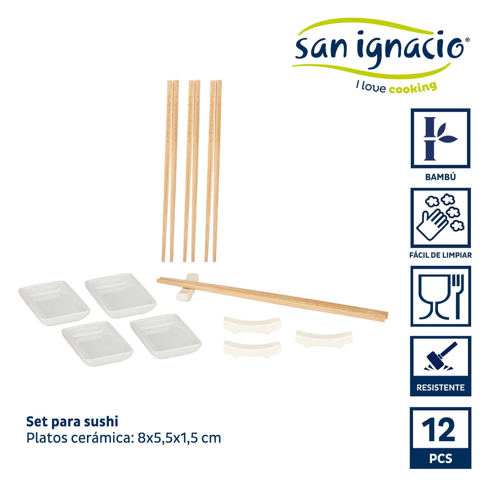 Set sushi blanco 12 piezas colección kinvara