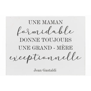 J-Line pancarte Texte Francais Maman - métal - blanc/noir