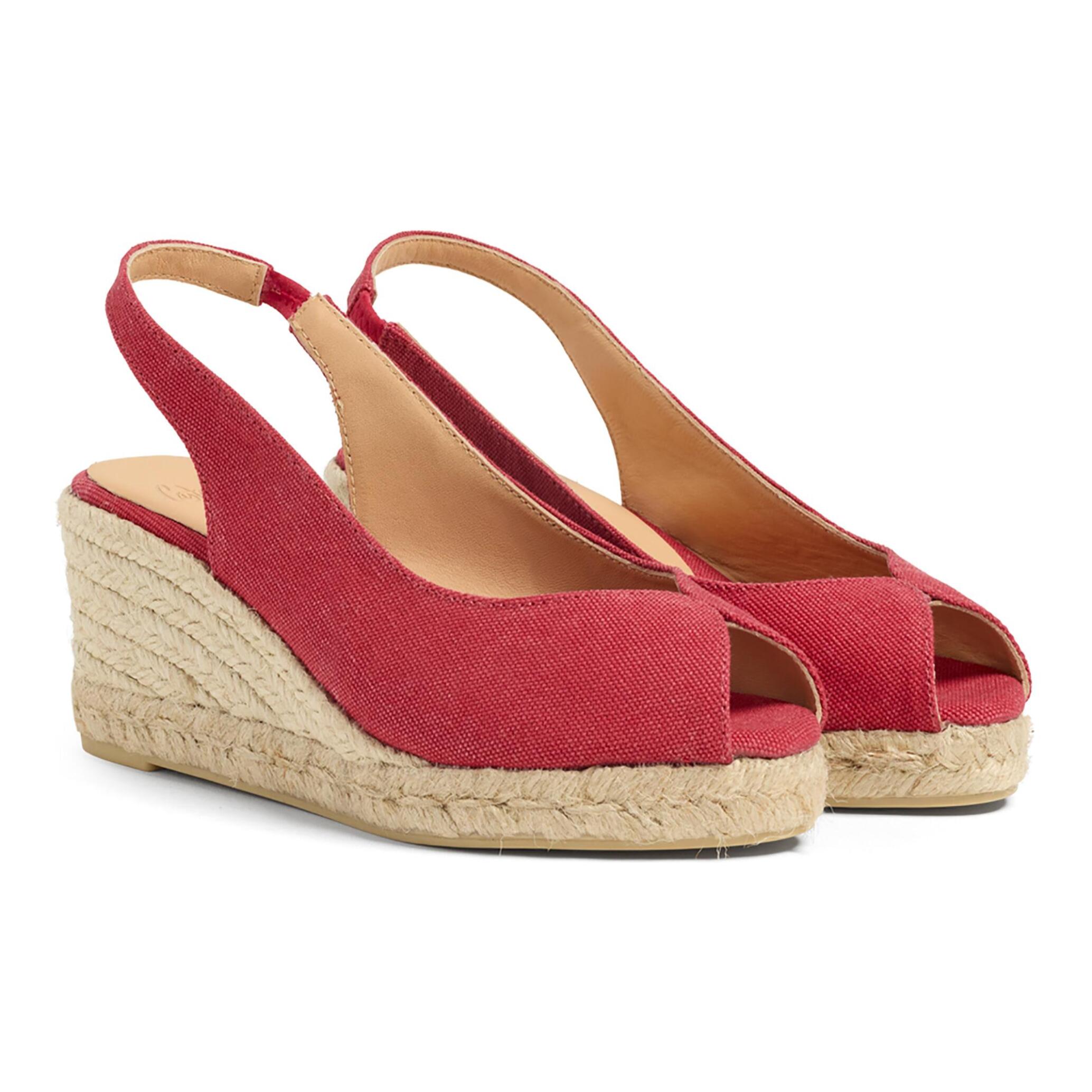 Alpargata peep toe cuña de 7 cm