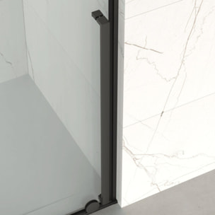X-MOTION 120x200cm Paroi en verre coulissante Crystal Glass® 8 mm anticalcaire, avec bras et profilés Gun métal (SATBWIXM120GM)
