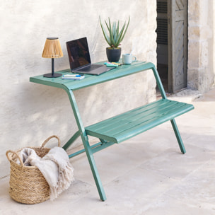 Ensemble de balcon "Drilia" vert olive 2 places en acier