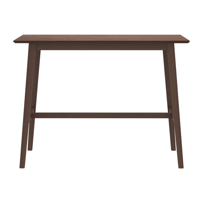 Table de bar rectangulaire 4 personnes en bois foncé 120 cm - Buvette