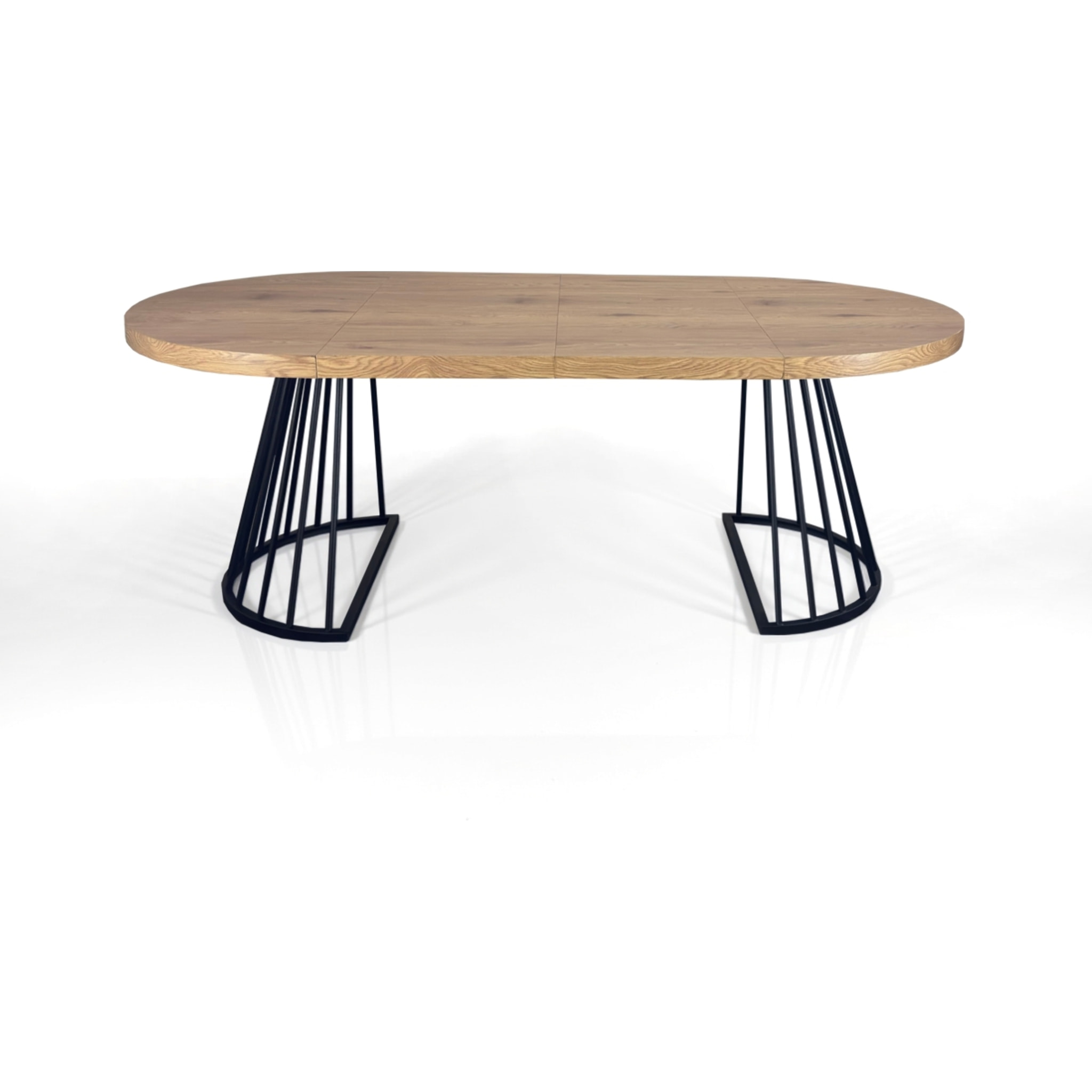 Table à manger ronde extensible Tomasucci FEAR, en MDF finition chêne, 110 × 110 × 76,5 cm