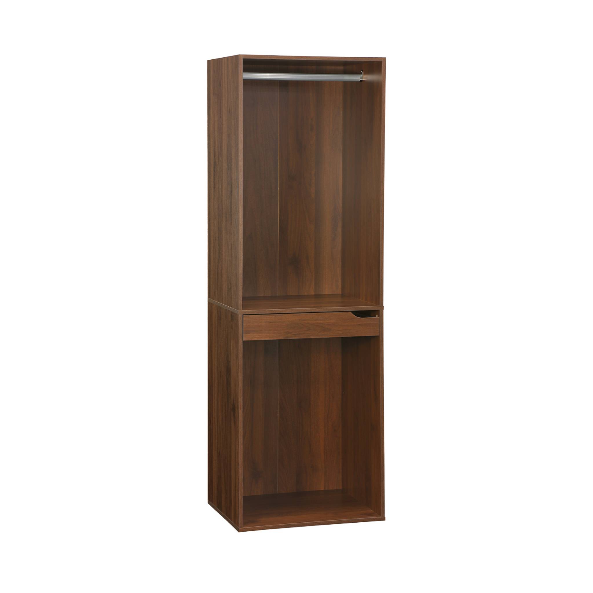 Module dressing avec penderie et porte-pantalons. noyer. panneaux stratifiés