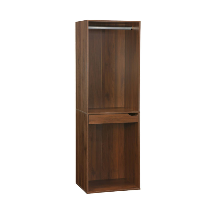Module dressing avec penderie et porte-pantalons. noyer. panneaux stratifiés