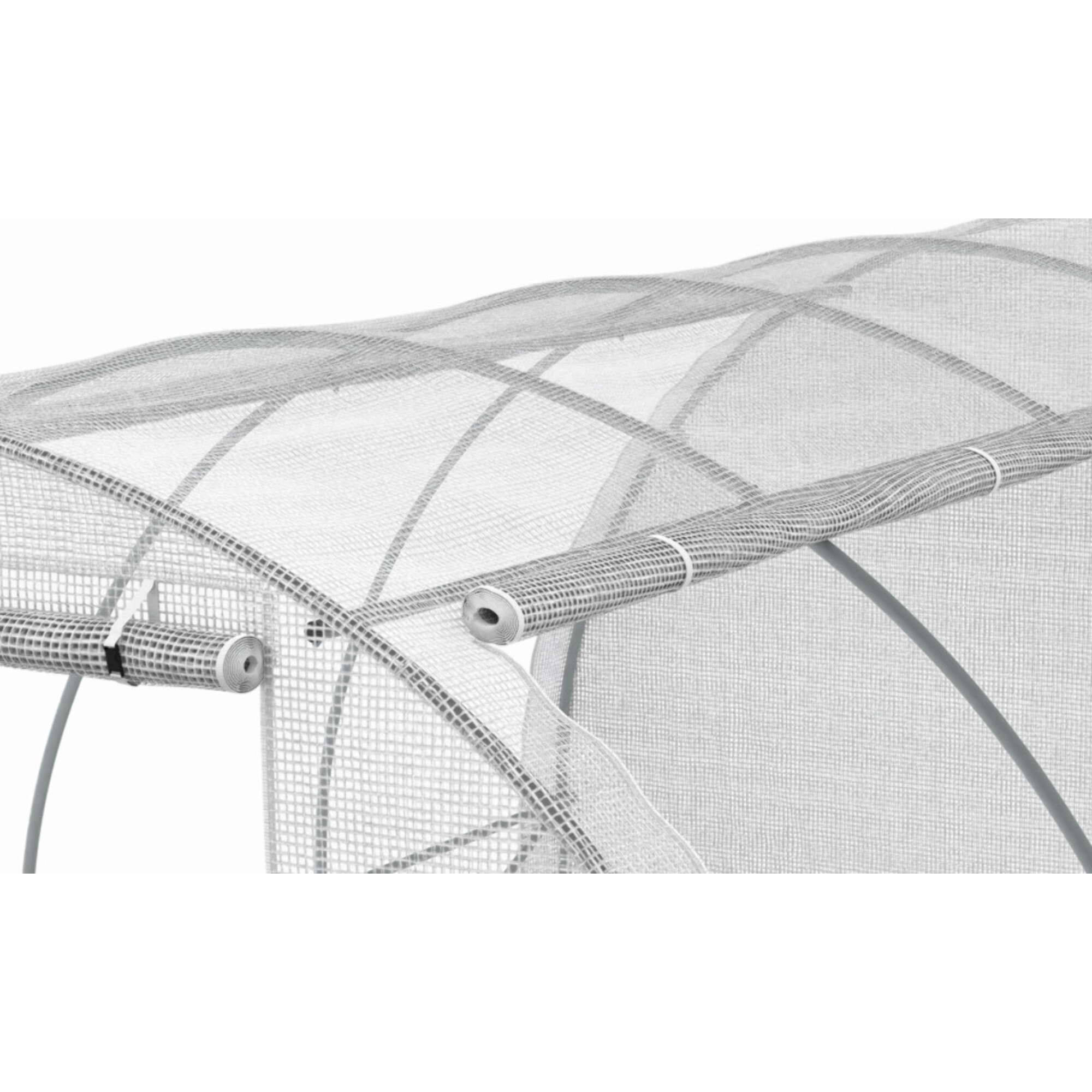 Serre tunnel de jardin 12m² blanche bâche renforcée 130 gr/m² - gamme toutes saisons