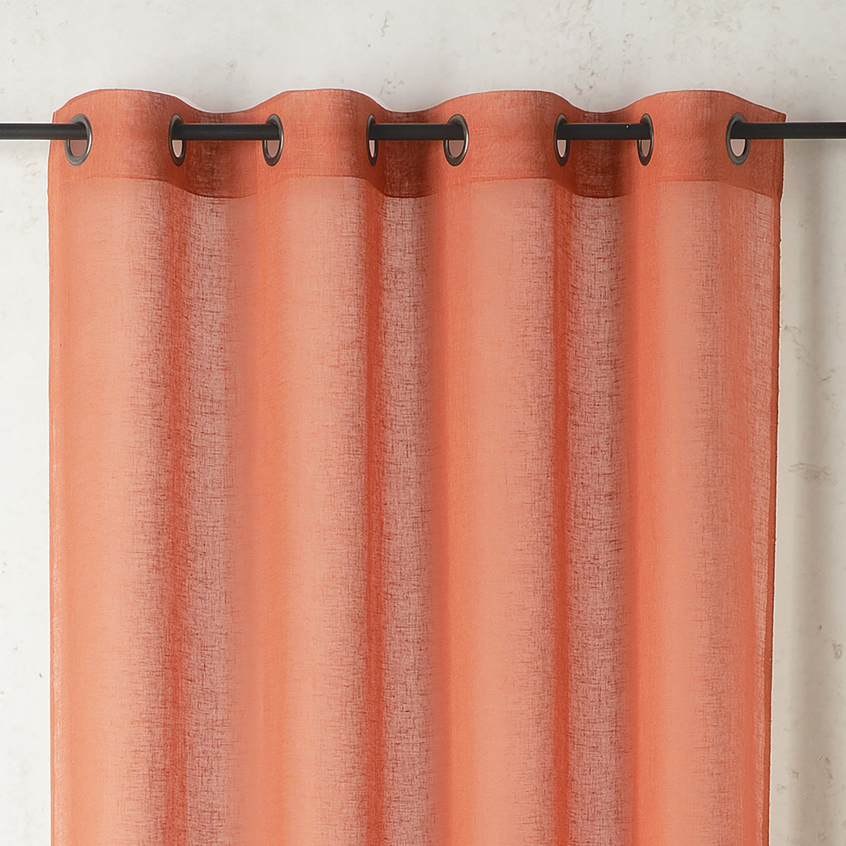 Voilage uni et tamisant en poly/lin - Rose
