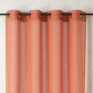 Voilage uni et tamisant en poly/lin - Rose
