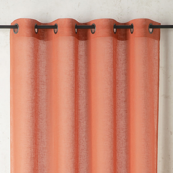 Voilage uni et tamisant en poly/lin - Rose