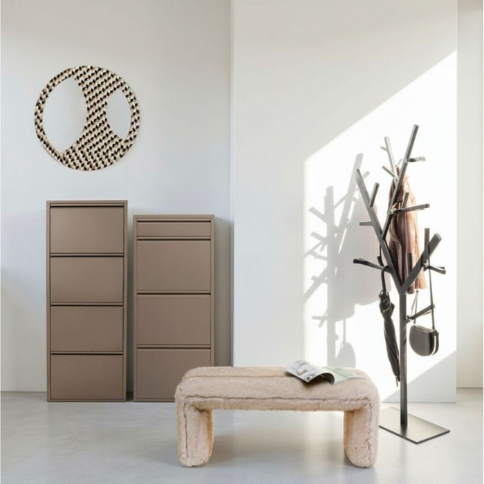 Casier à chaussures Caruso taupe 3+1 tiroirs Kare Design
