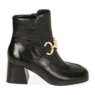 Ankle boots neri, tacco 6,5 cm