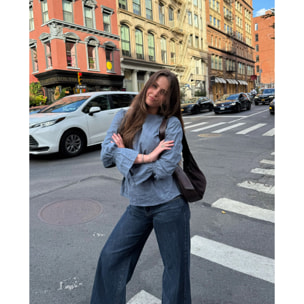 Blusa holgada con cuello barco
