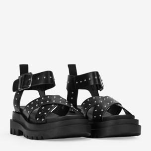 Sandalias chunky negras con hebilla