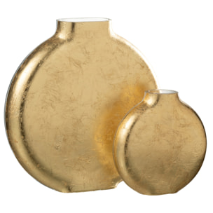 J-Line vase Miki - verre - transparent/or - small - 25.5 cm de hauteur