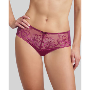 Braga midi de microfibra y bordados con transparencia