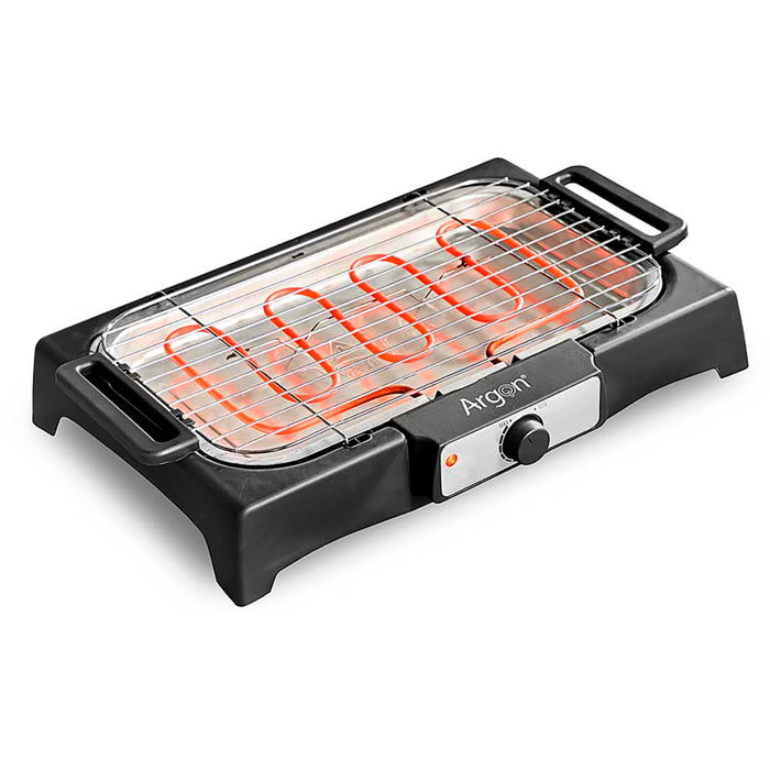 Griglia elettrica con termostato regolabile. 2000W di potenza. 41x24 cm