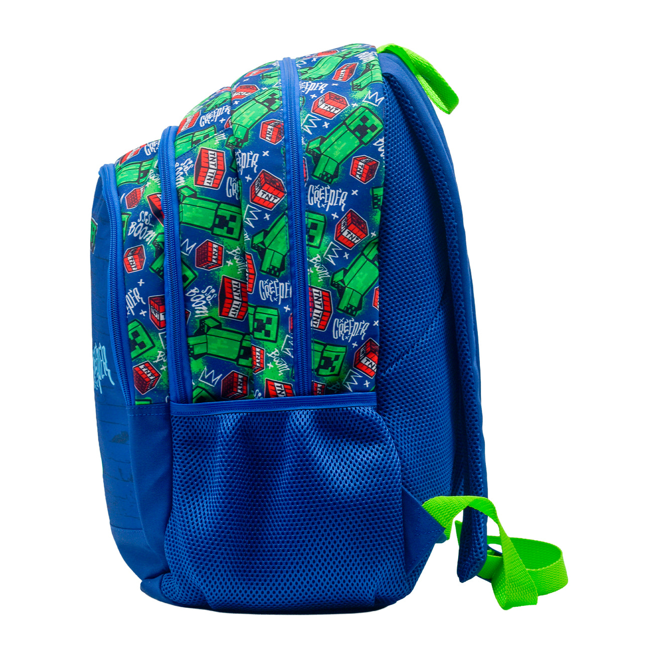 Zaino Primario Minecraft Boom Creeper a doppio scomparto, ad alta capacità e adattabile a carrello.