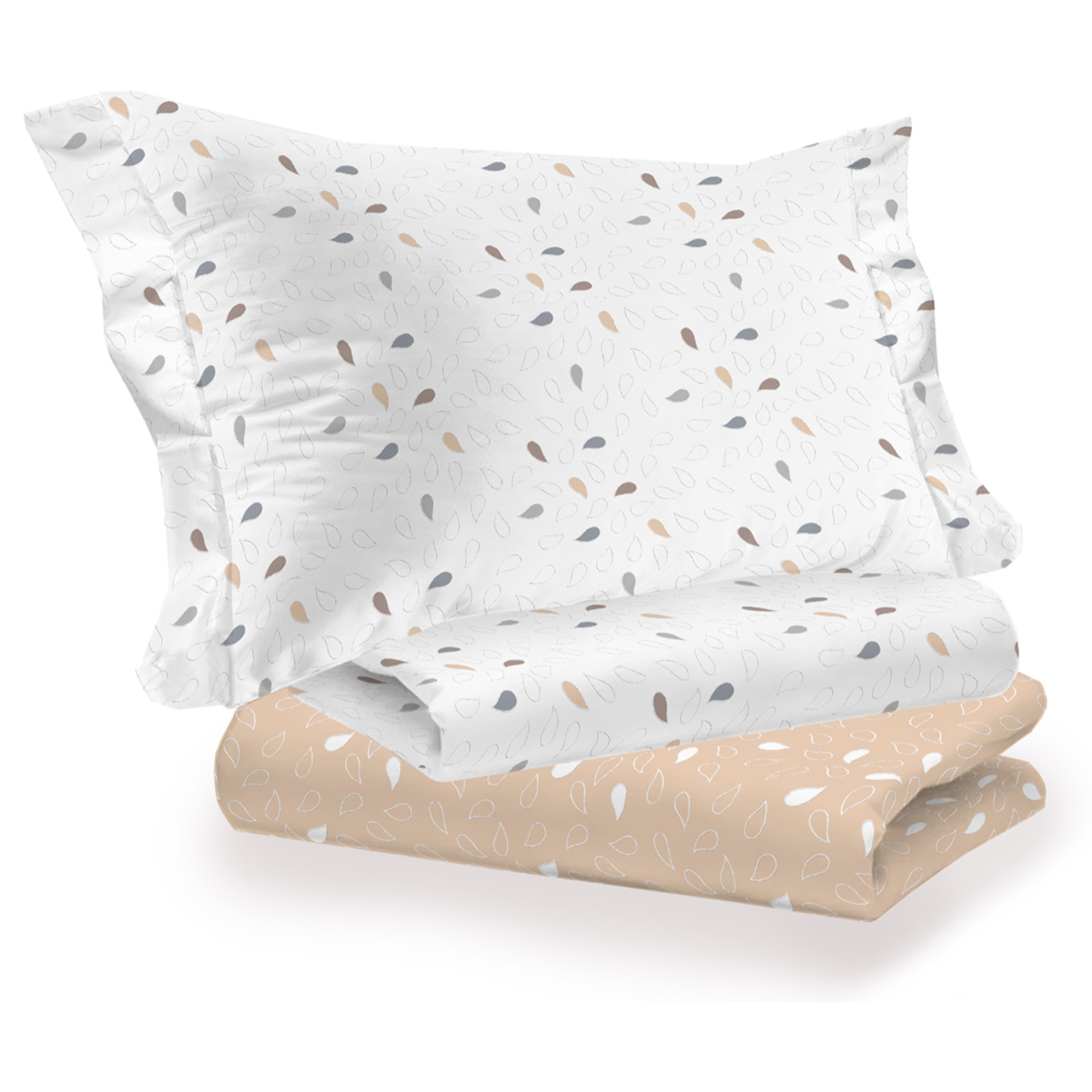 Completo letto goccia beige