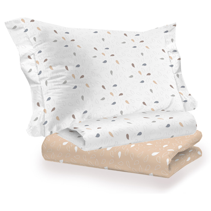 Completo letto goccia beige
