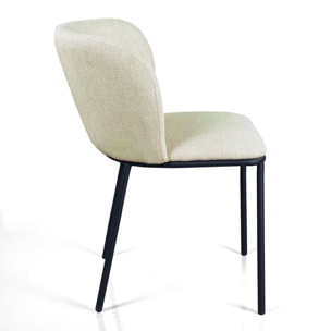 Lot de 4 chaises de salle à manger Tomasucci NENE', en tissu, beige, 60 × 56 × 76 cm