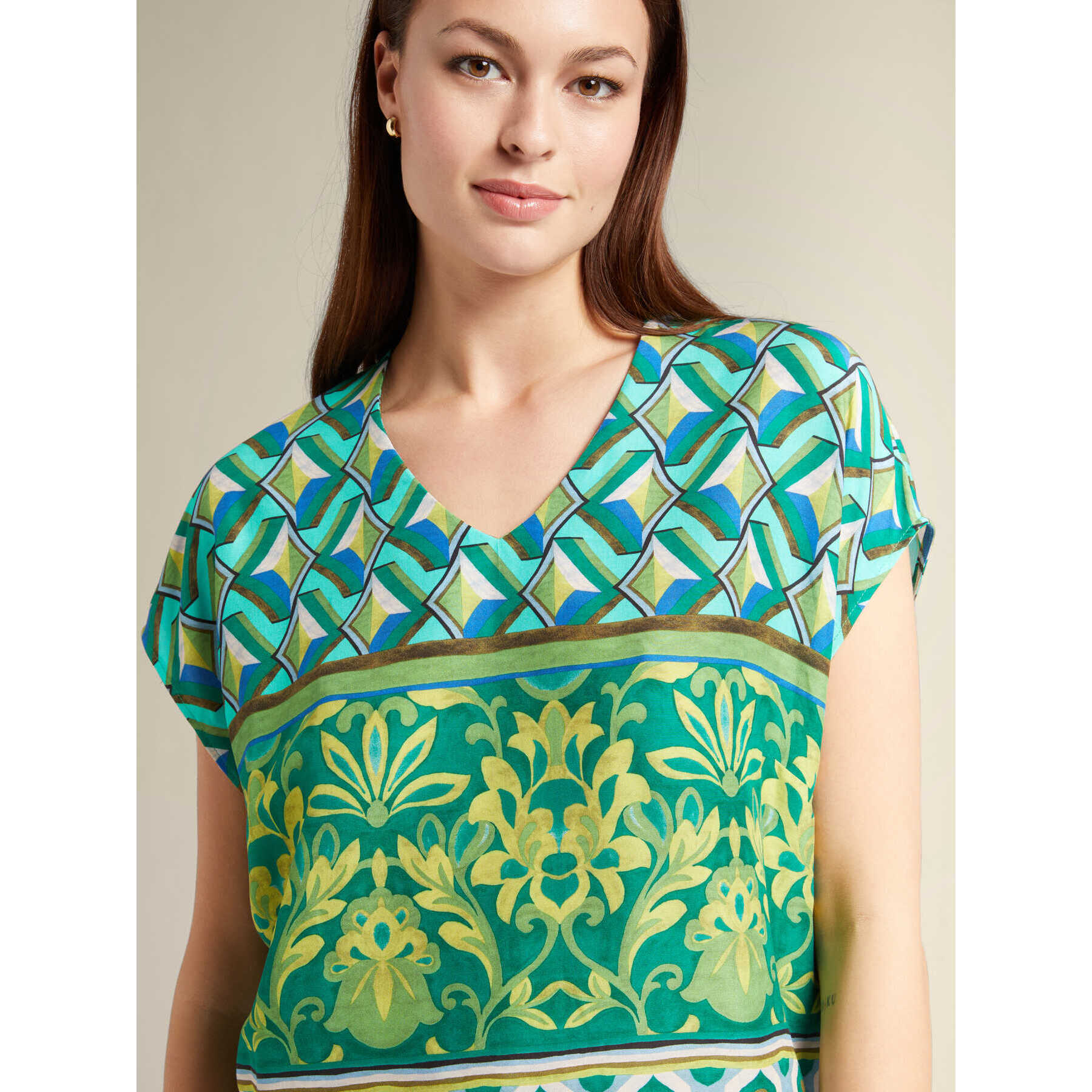 Elena Mirò - Blusa de viscosa estampada - Verde