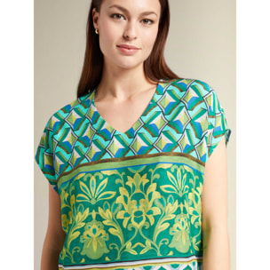 Elena Mirò - Blusa de viscosa estampada - Verde