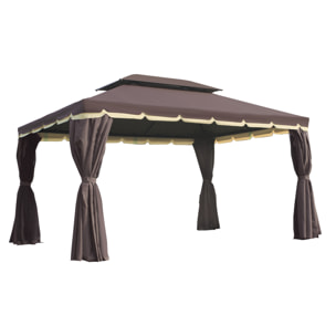 Pavillon de jardin 3,9L x 2,9l x 2,8H m chocolat