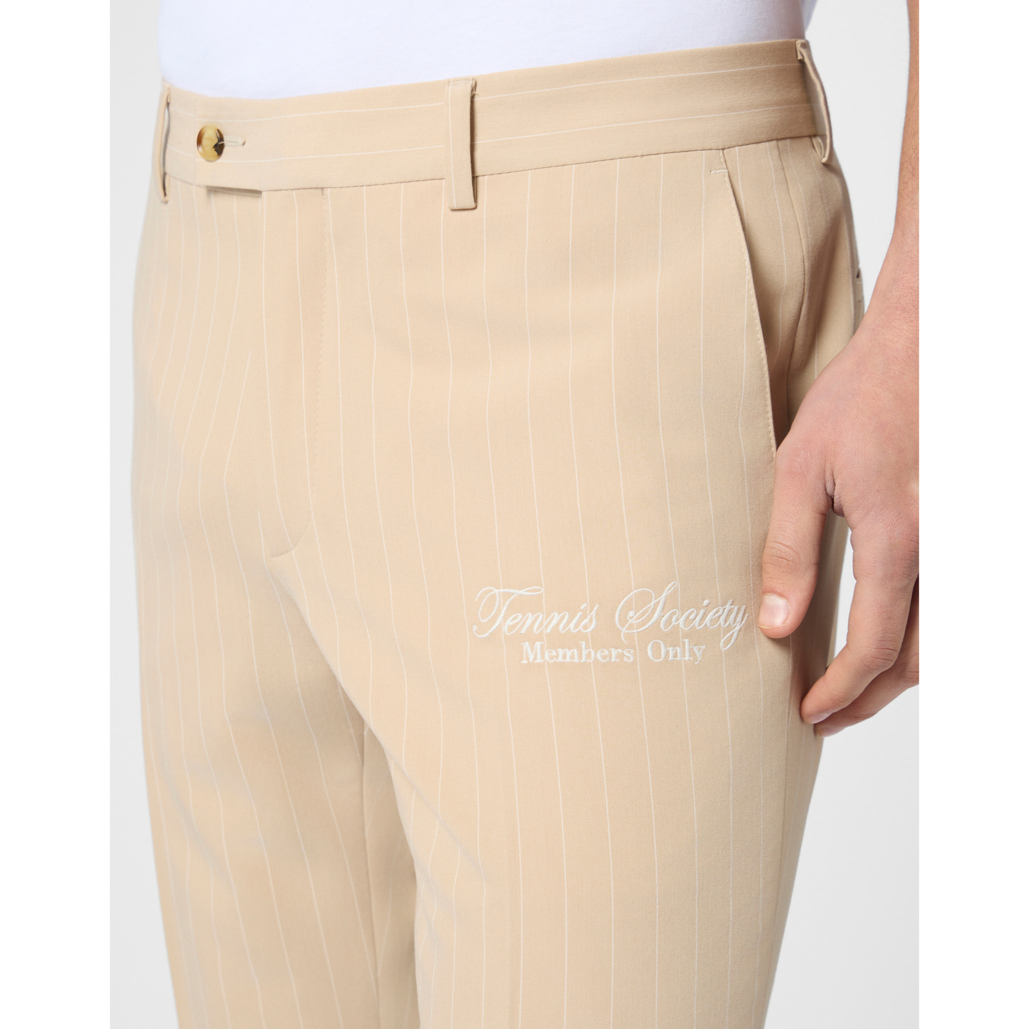 PHILIPP PLEIN Joy Fit Trousers Pinstripe Tennis