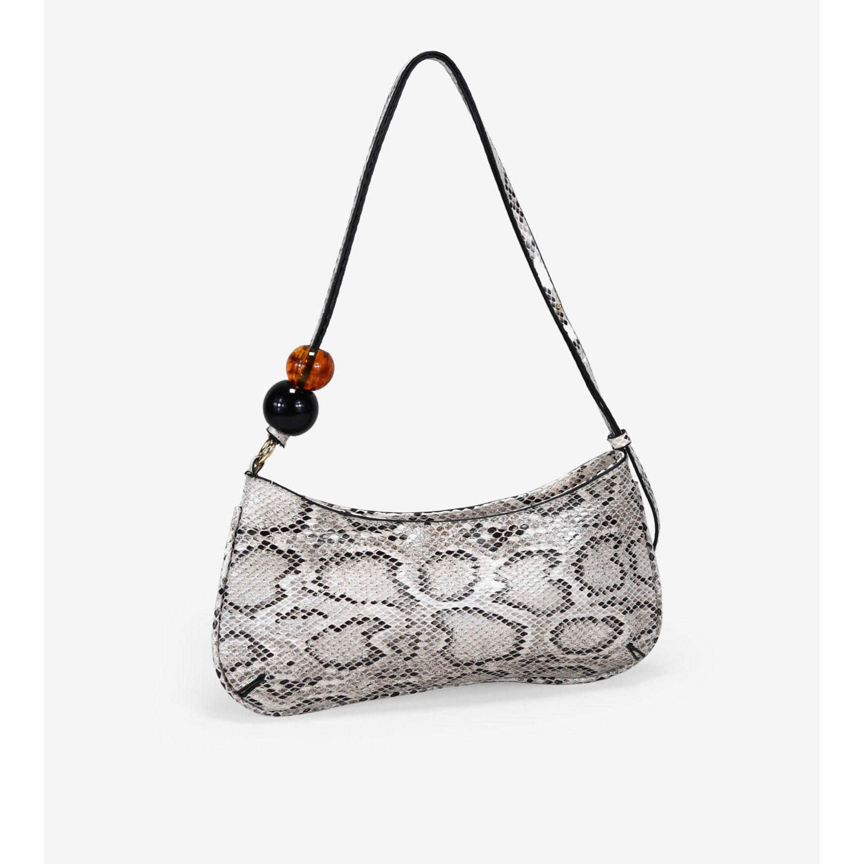 Bolso de hombro serpiente con cuentas marmoladas