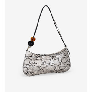 Bolso de hombro serpiente con cuentas marmoladas