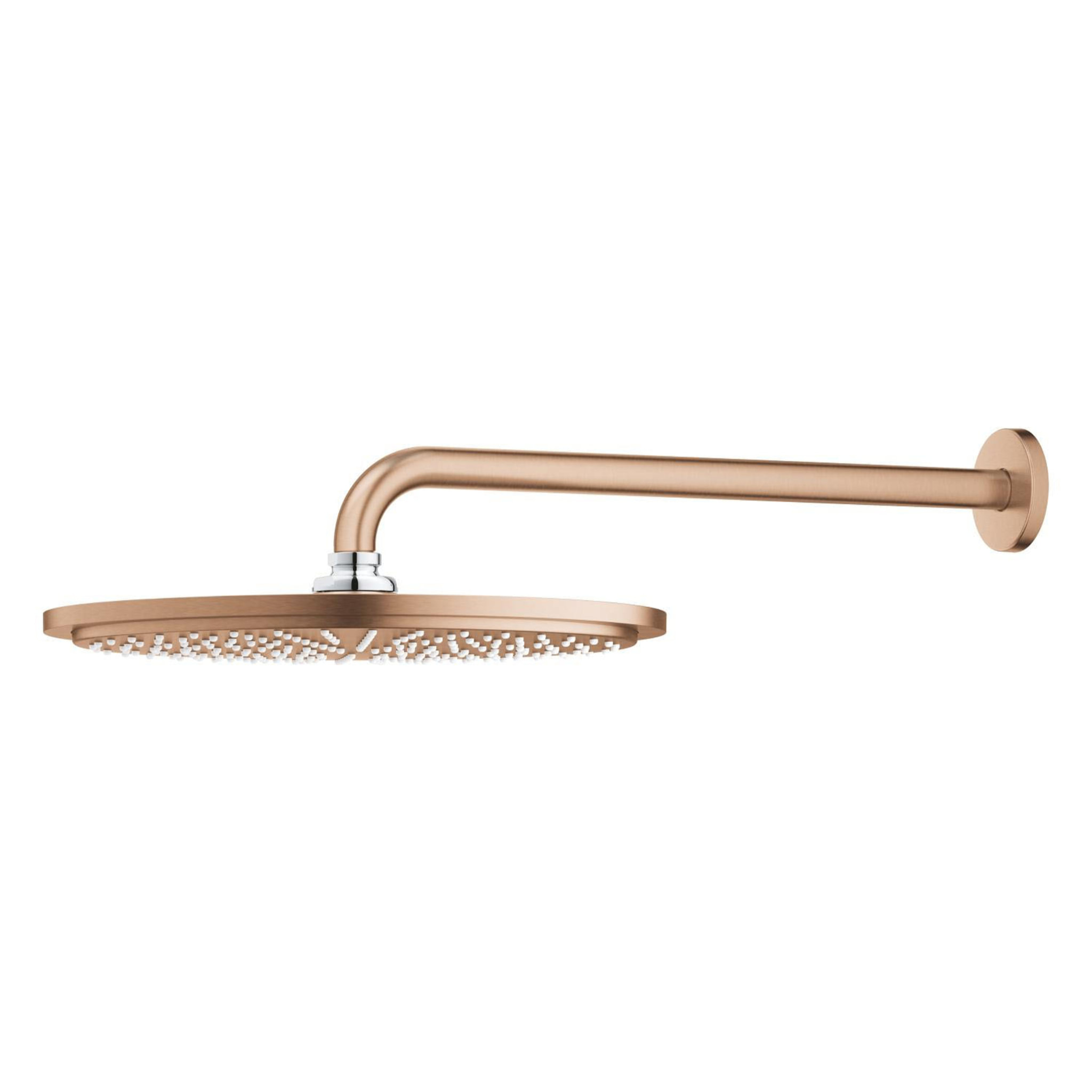 Ensemble douche de tête et bras 380 mm, 1 jet - Warm Sunset brossé