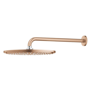 Ensemble douche de tête et bras 380 mm, 1 jet - Warm Sunset brossé